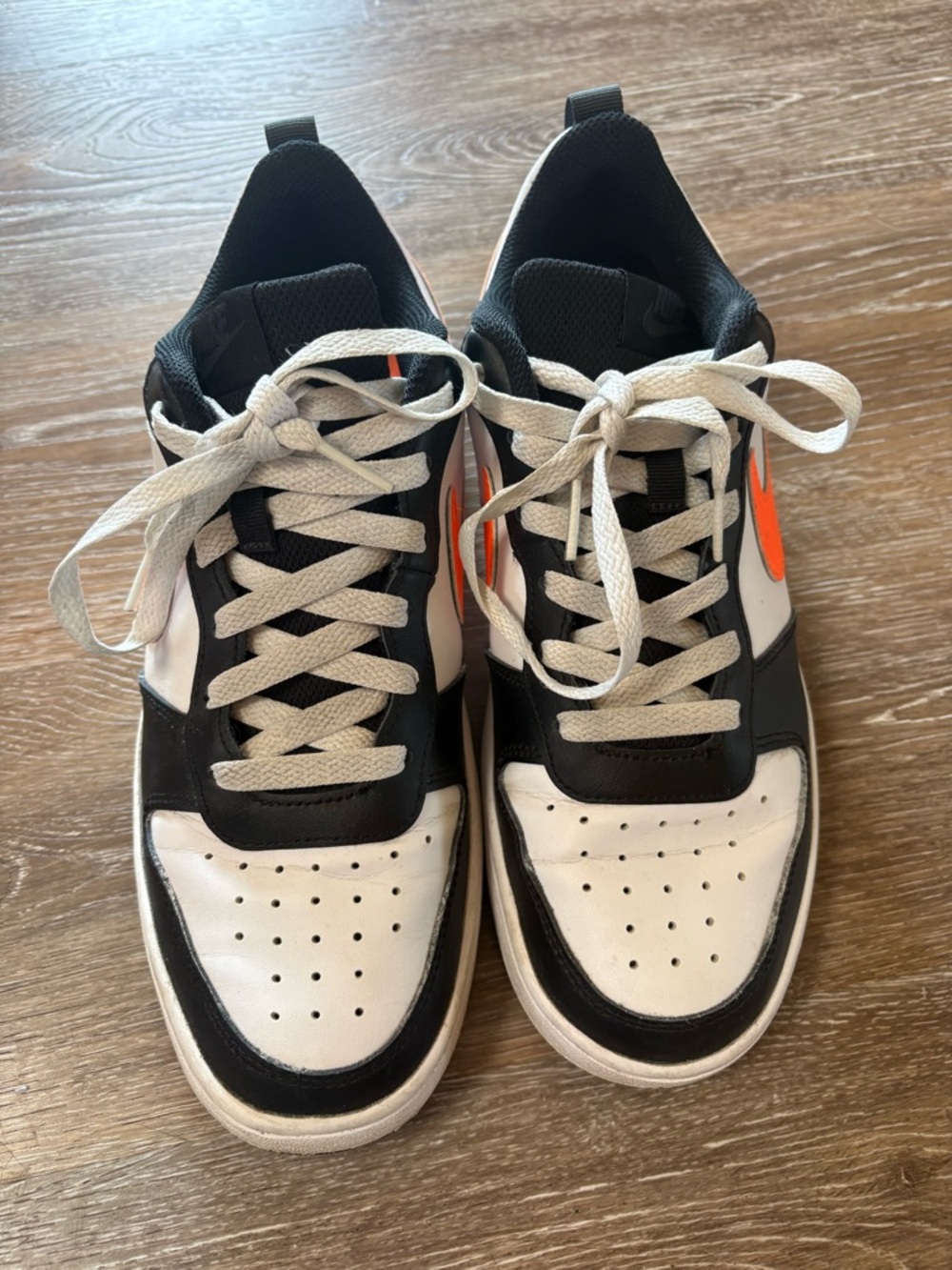 Nike Black, White & Orange Kids' Low-Top Sneakers